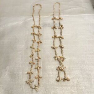 Pair of lovely handmade cowrie & seashell necklaces